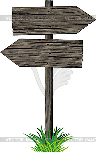 Wooden arrows road sign - vector clip art