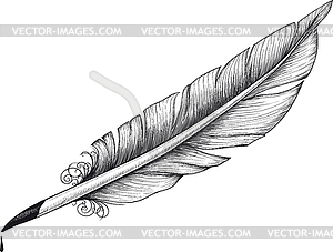 Vintage quill - vector clip art