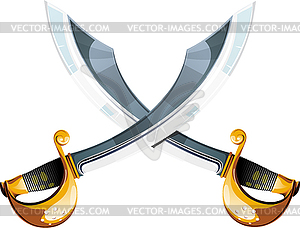 Crossed pirate sabers - stock vector clipart