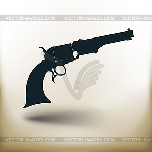 Simple old revolver - vector image