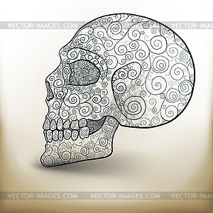 Decorated skull - vector image