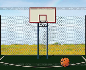 Уличный баскетбол - иллюстрация в векторном формате