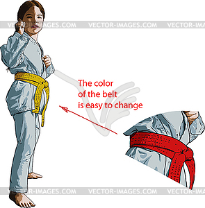 Karate Girl - vector clipart