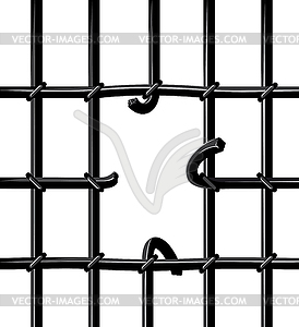 Broken cage - vector image