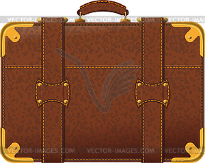 Коричневый чемодан - стоковое векторное изображение