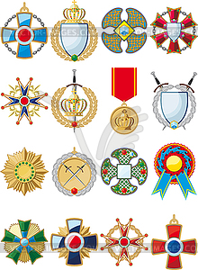 Set of various medals - vector clipart