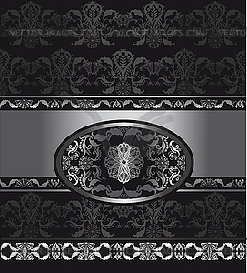 Floral patten grey seamless - vector clipart