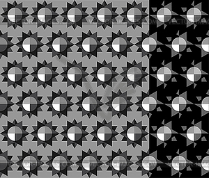 Geometrical seamless black and white pattern - vector image