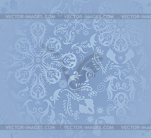 Blue seamless floral pattern - vector clipart