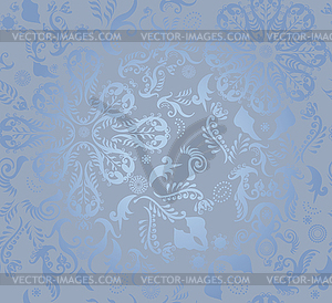 Blue seamless floral pattern - vector image