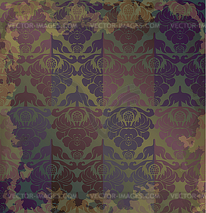 Vintage old floral shabby background - vector clipart / vector image