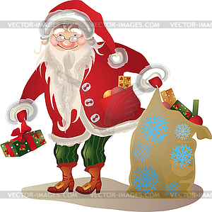 Santa Claus, vintage cartoon character - royalty-free vector clipart