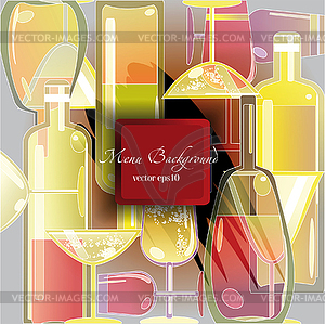 Wine menu background,stylized wine bottles - vector clipart