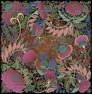 Oriental motif,floral decor for cover - vector clipart