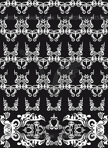 Floral pattern black and white - vector clipart