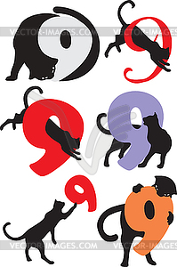 Silhouette black cat - vector clipart