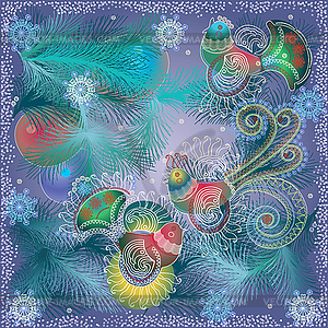 Winter birds - vector image