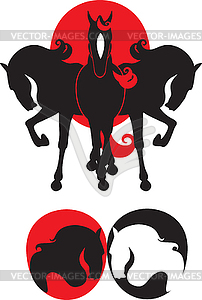 Three horses - vector clipart / vector image