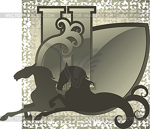 Horse silhouette - vector clipart