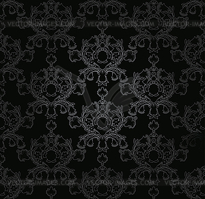 Floral design dark grey,seamless - vector image