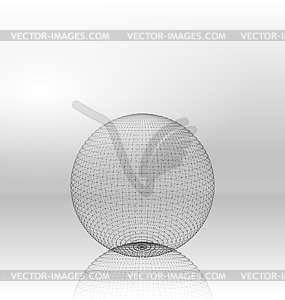 Abstract Circle with Mesh Polygonal Elements - vector EPS clipart