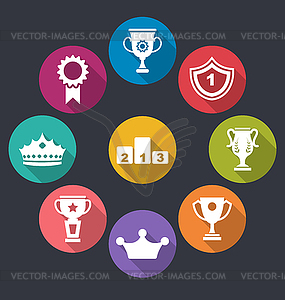 Collection of Awards and Trophy Signs - vector EPS clipart