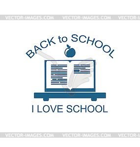 Back to School Logo Flat Icon - vector clip art