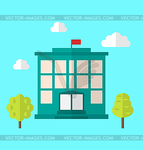 School Building, Cityscape - vector clipart