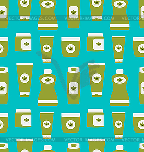 Seamless Pattern of Cosmetics Containers - vector image