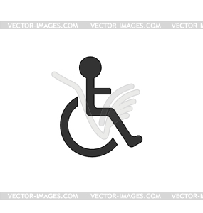 Piktogramm Behinderten in Rollstuhl - vektorisiertes Design