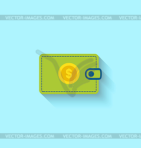 Flat Icon of Wallet - vector EPS clipart