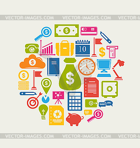 Business and Finance Objects - vector image