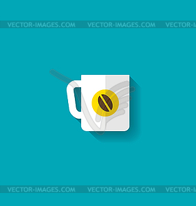 Flat Icon of Cup of Coffee - vector image