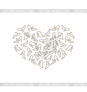 Heart Made in Women Shoes - royalty-free vector image