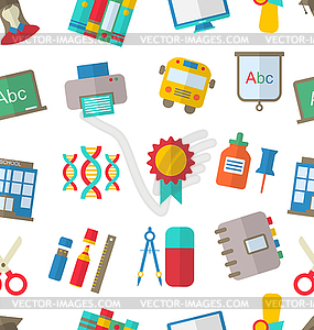 Seamless Pattern with School Icon - vector clip art