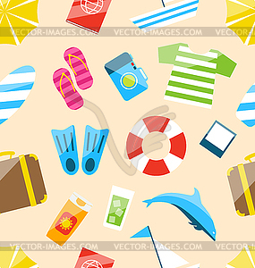 Beach Seamless Wallpaper - vector clipart