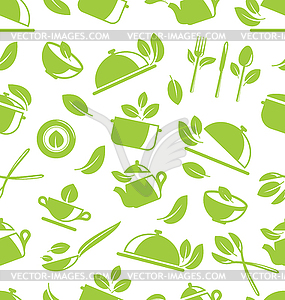 Seamless Pattern with Healthy Eating - vector clip art