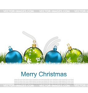 Открытка с рождественских красочных шаров - векторный клипарт / векторное изображение