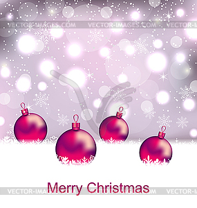 Мерцающий открытка с шарами Для Рождеством - векторная иллюстрация