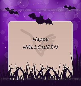 Halloween Greeting Card, Dark Background - vector image