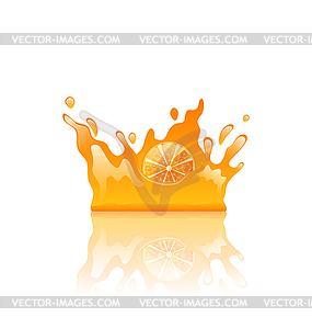 Orange Juicy Splash Crown - vector image