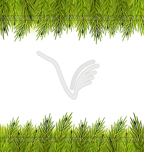 Christmas Frame Made in Fir Branches - vector EPS clipart