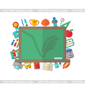 Flat Icons of Blackboard - vector image