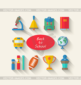 Flat Simple Icons of Elements and Objects - royalty-free vector image