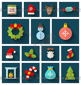 Рождественские Красочные объектов и элементов - векторный клипарт