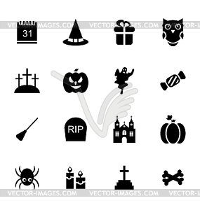 Хэллоуин Традиционные Иконки - векторная иллюстрация