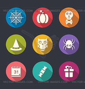 Halloween Flat Icons - vector image