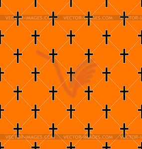 Seamless Texture with Crosses of Graves - vector image