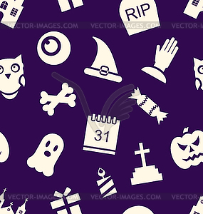 Halloween Seamless Pattern - vector image