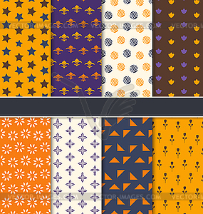 Set Seamless Patterns for Happy Halloween - vector clip art